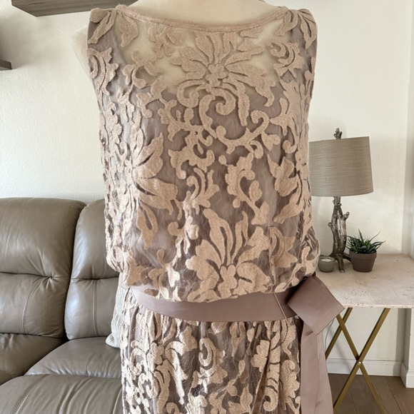 Tadashi Shoji Blouson Sand Beige Floral Lace
Overlay Cocktail Dress Size 8 - Picture 15 of 17